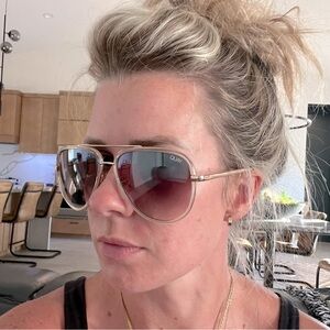 Quay clear acrylic and gold aviator sunglasses